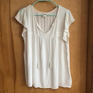Old Navy White Short Sleeve Blouse